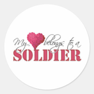 My Heart Belongs to A Soldier Classic Round Sticker
