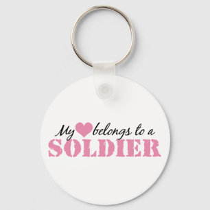 My Heart Belongs To a Soldier Key Ring