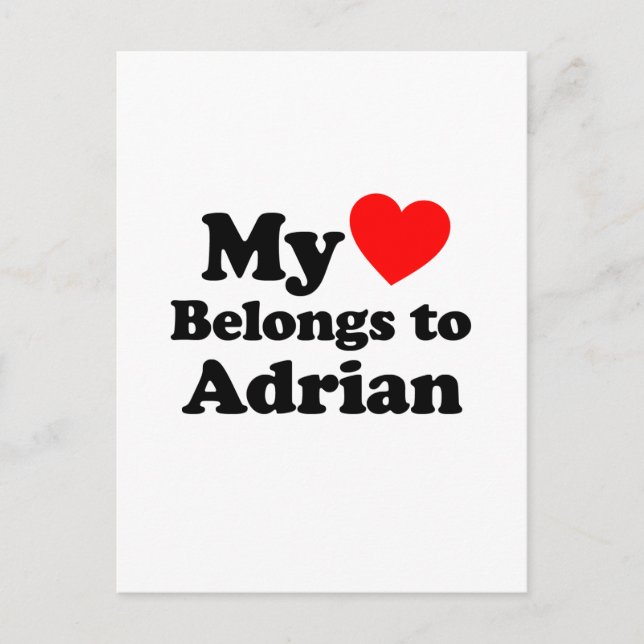 My Heart Belongs to Adrian Postcard (Front)