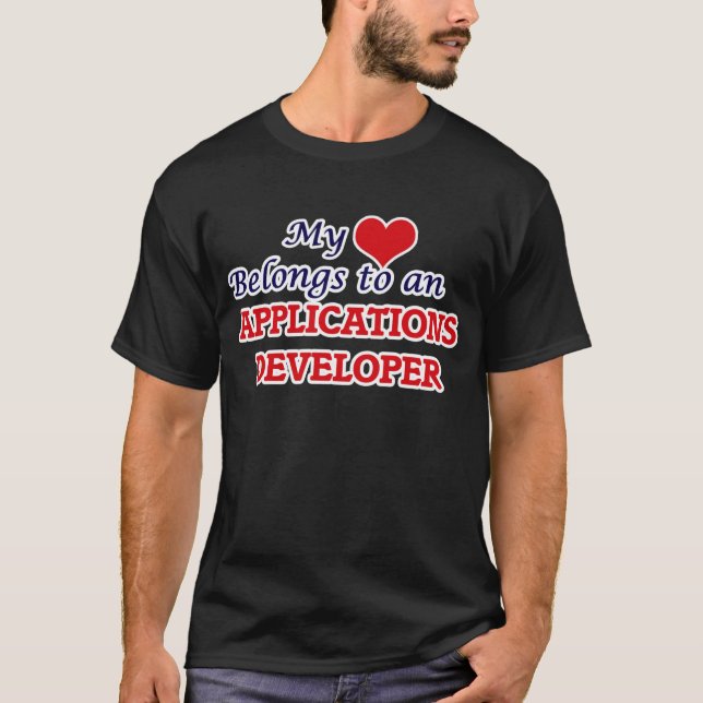 My Heart Belongs to an Applications Developer T-Shirt (Front)
