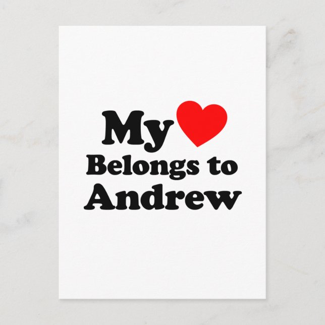 My Heart Belongs to Andrew Postcard (Front)