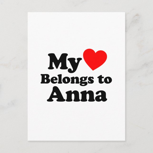 My Heart Belongs to Anna Postcard (Front)
