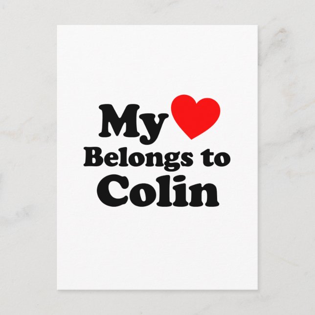 My Heart Belongs to Colin Postcard (Front)