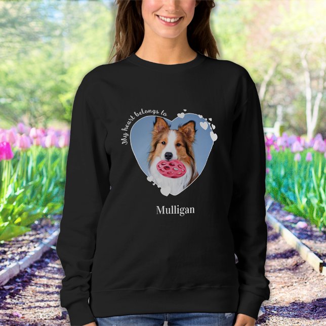 My Heart Belongs To Custom Pet Photo Dog Lover Sweatshirt (Creator Uploaded)