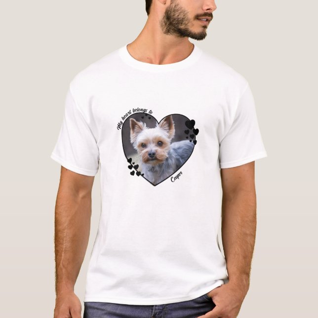 My heart belongs to customised dog T-Shirt (Front)