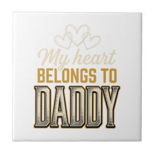 My Heart Belongs to Daddy Vintage Typography Shirt Tile