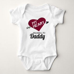 My heart belongs to Daddy white with red heart Baby Bodysuit