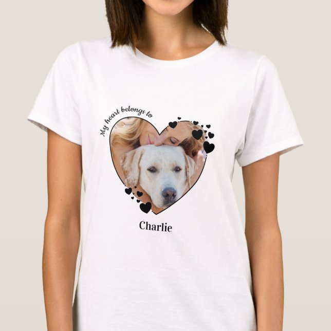 My Heart Belongs To Dog Lover Pet Photo T-Shirt Tri-Blend Shirt (Creator Uploaded)