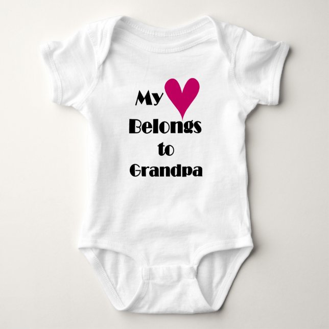 My Heart Belongs to Grandpa Baby Bodysuit (Front)
