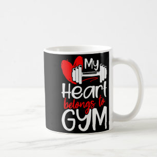 My Heart Belongs To Gym Funny Valentines Day Worko Coffee Mug