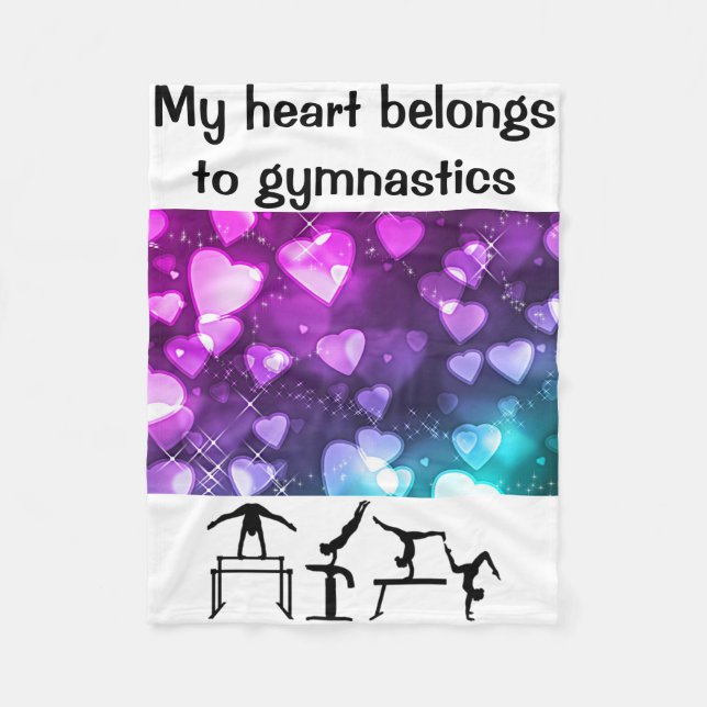 My Heart Belongs to Gymnastics Fleece Blanket (Front)