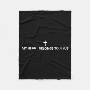 My Heart Belongs To Jesus Subtle Minimal Christian Fleece Blanket