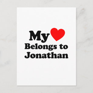 My Heart Belongs to Jonathan Postcard