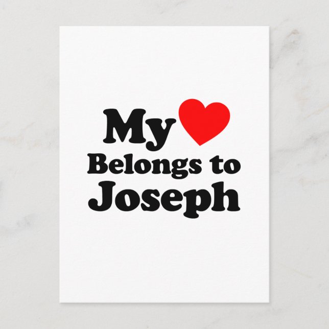 My Heart Belongs to Joseph Postcard (Front)