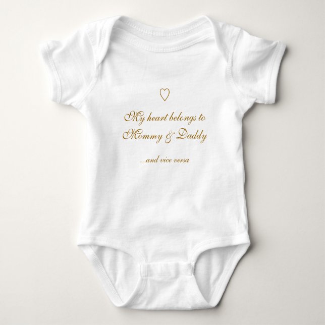 My heart belongs to Mummy & Daddy, ...and vice ver Baby Bodysuit (Front)