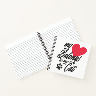 My Heart Belongs to My Cat Valentine Notebook