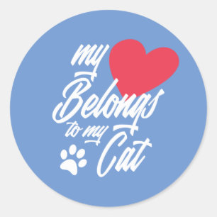 My Heart Belongs to My Cat Valentine Sticker