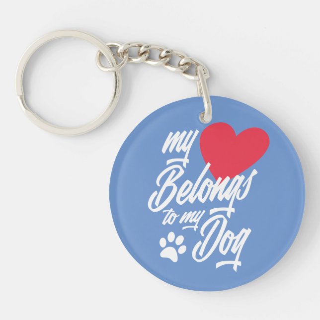 My Heart Belongs to My Dog Valentine | Keychain (Front)