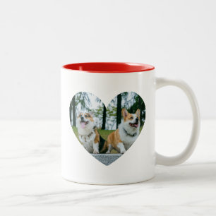 'My Heart Belongs To My Dogs' Modern Photo Gift  Two-Tone Coffee Mug