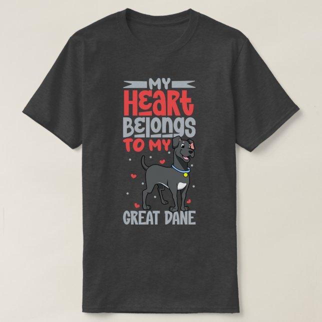 My heart belongs to my German Mastiff T-Shirt (Design Front)