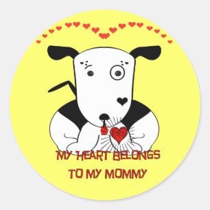 My Heart Belongs to My Mummy Classic Round Sticker