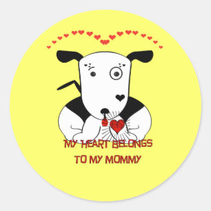 My Heart Belongs to My Mummy Classic Round Sticker