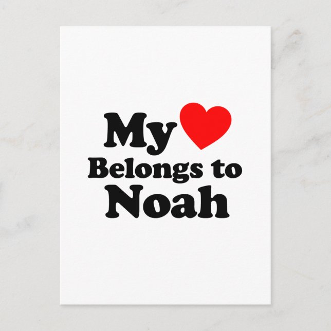 My Heart Belongs to Noah Postcard (Front)