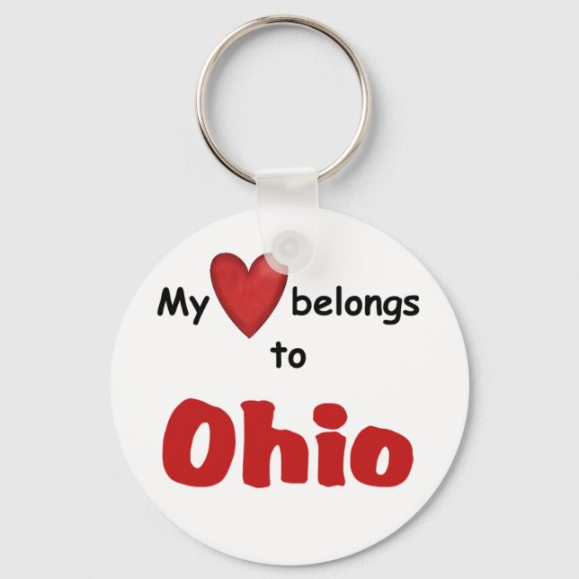 My Heart Belongs to Ohio Key Ring (Front)