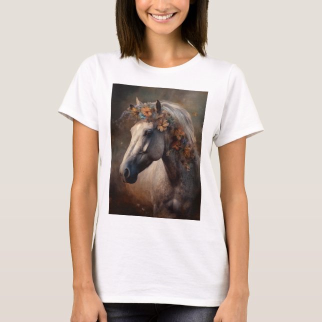 My Heart Belongs To Personalised Natural Horse  T-Shirt (Front)