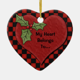 My Heart Belongs To Personalised Photo Heart Ceramic Tree Decoration