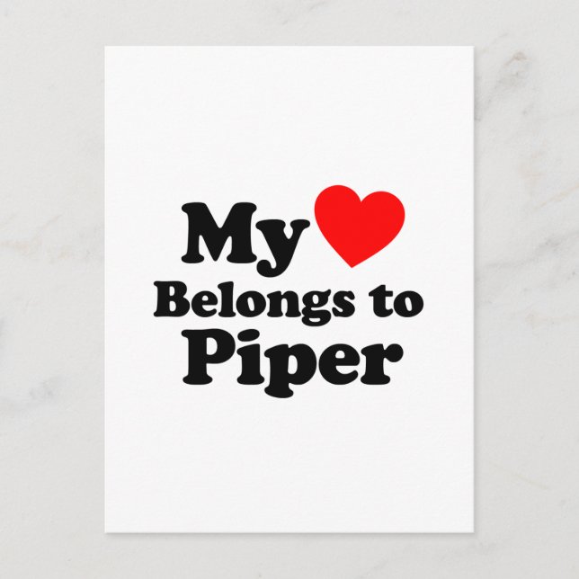 My Heart Belongs to Piper Postcard (Front)