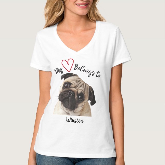 My Heart Belongs to Pug T-Shirt (Front)