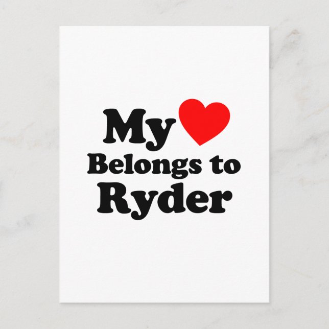 My Heart Belongs to Ryder Postcard (Front)