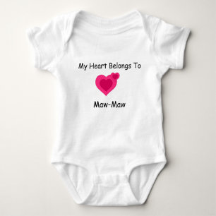 My Heart Belongs To T-Shirt Template Baby Bodysuit