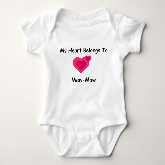 My Heart Belongs To T-Shirt Template Baby Bodysuit (Front)