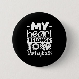 My Heart Belongs To Volleyball 6 Cm Round Badge
