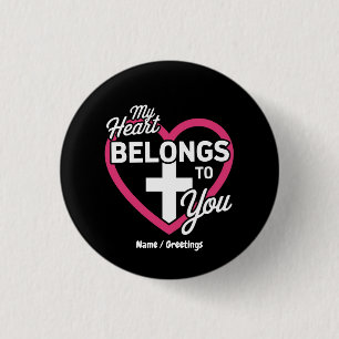 My Heart Belongs To You Cute Gift for Couples 3 Cm Round Badge