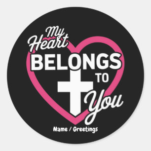 My Heart Belongs To You Cute Gift for Couples Classic Round Sticker