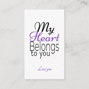 My Heart Belongs to You Romantic Personalised Enclosure Card