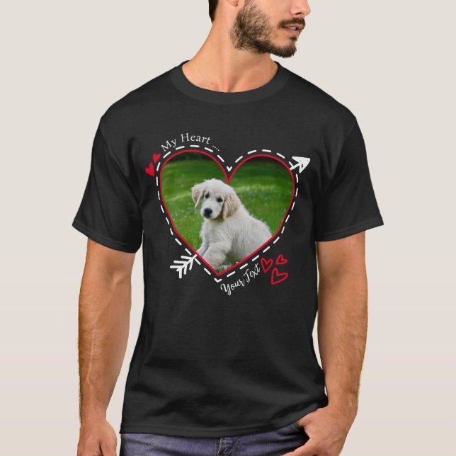 My Heart Dog Tshirt, Custom Lover Pet Photo Tshirt (Front)