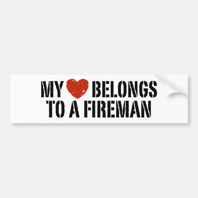 My Heart Fireman Bumper Sticker (Front)