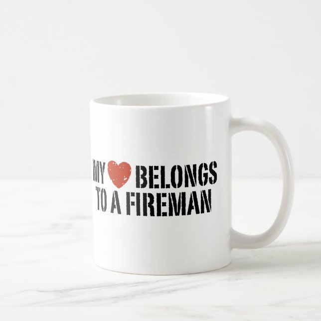 My Heart Fireman Coffee Mug (Right)