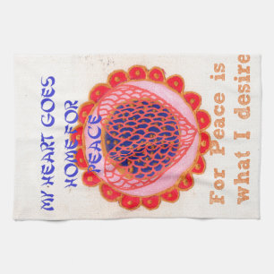 "My Heart Goes Home for Peace" Art Print Tea Towel