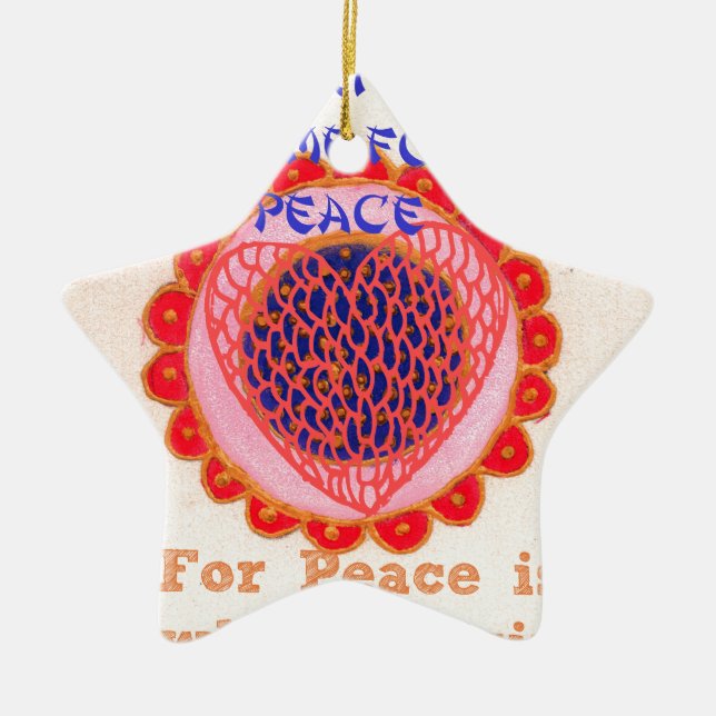 My Heart Goes Home for Peace.png Ceramic Tree Decoration (Front)