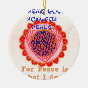 My Heart Goes Home for Peace.png Ceramic Tree Decoration