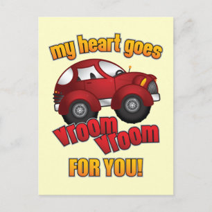 My Heart Goes Vroom Vroom For You! Postcard