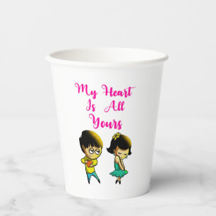 My Heart Is All Yours Bestie Valentine Girlfriend Paper Cups