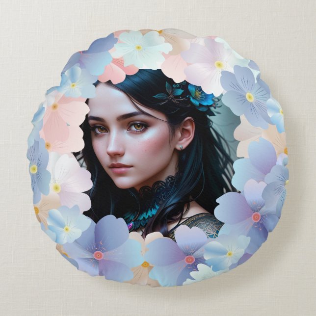 My heart is, and always will be, yours. round cushion (Front)