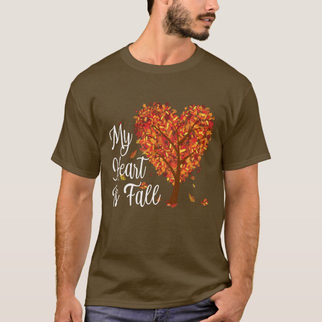 My Heart is Fall dark t-shirt (Front)