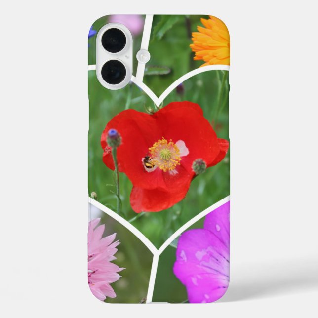 My Heart is Filled with Flowers Photo Collage Case-Mate iPhone Case (Back)